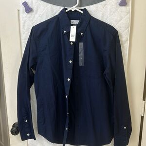 Men’s gap size, small navy blue, button-down shirt, long sleeve. NWT